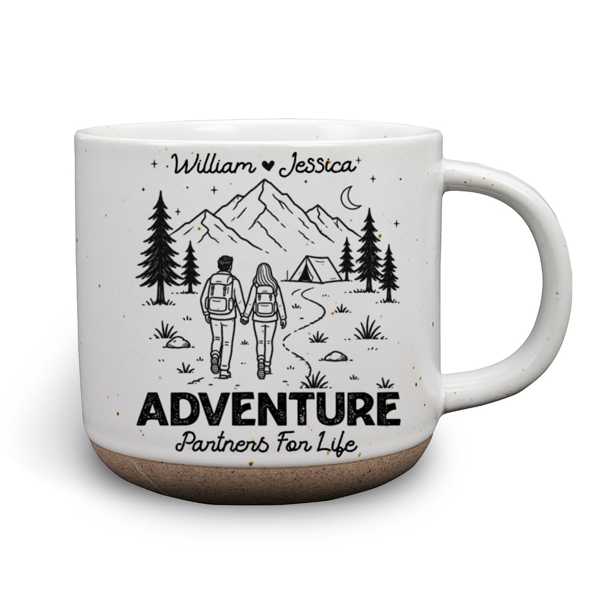 Forever Adventure Partners - Personalized Pottery Mug - White