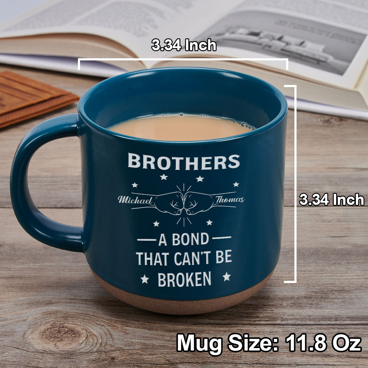 A Bond That Lasts Forever personalized pottery mug colours