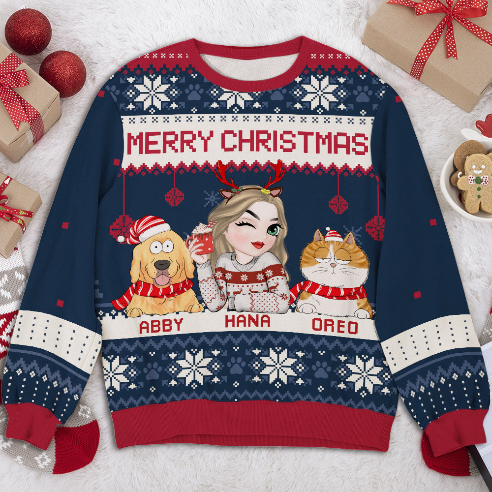 Merry Christmas - Personalized All-Over-Print Sweatshirt