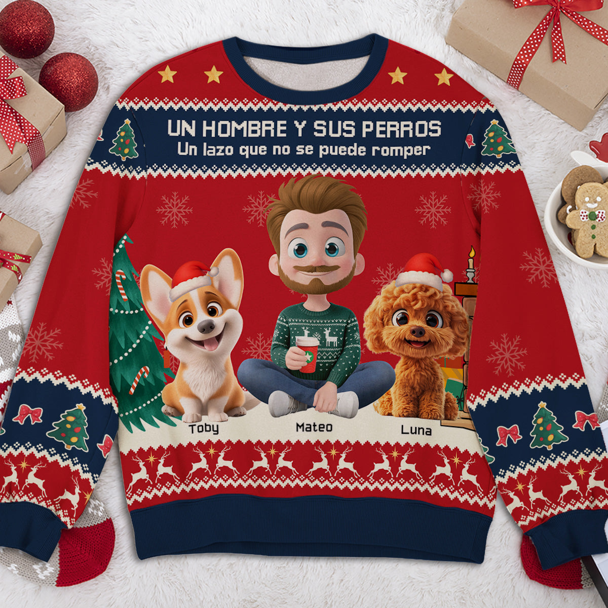 Un Hombre Y Su Perro - Personalized All-Over-Print Sweatshirt