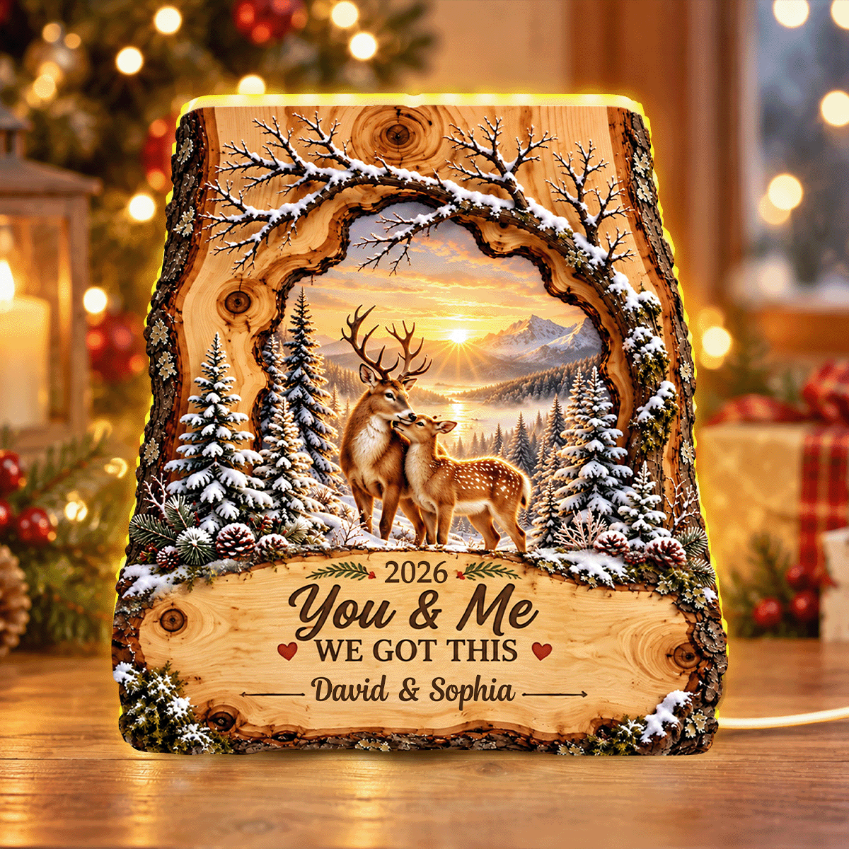 Deer Couple We Got This personalized light box