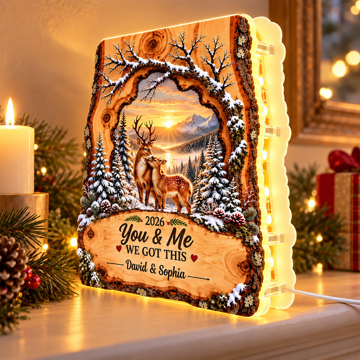 Deer Couple We Got This personalized light box