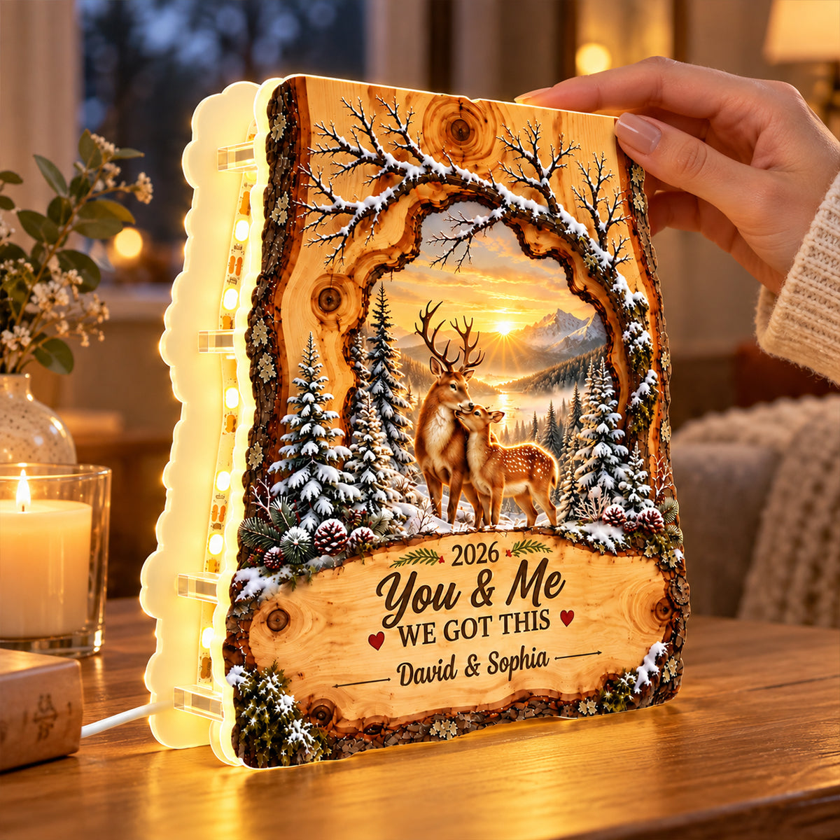 Deer Couple We Got This personalized light box