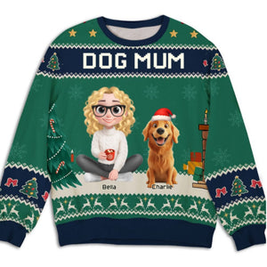 Dog Mommy Christmas Personalized All-Over-Print Sweatshirt