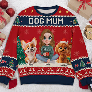 Dog Mommy Christmas Personalized All-Over-Print Sweatshirt