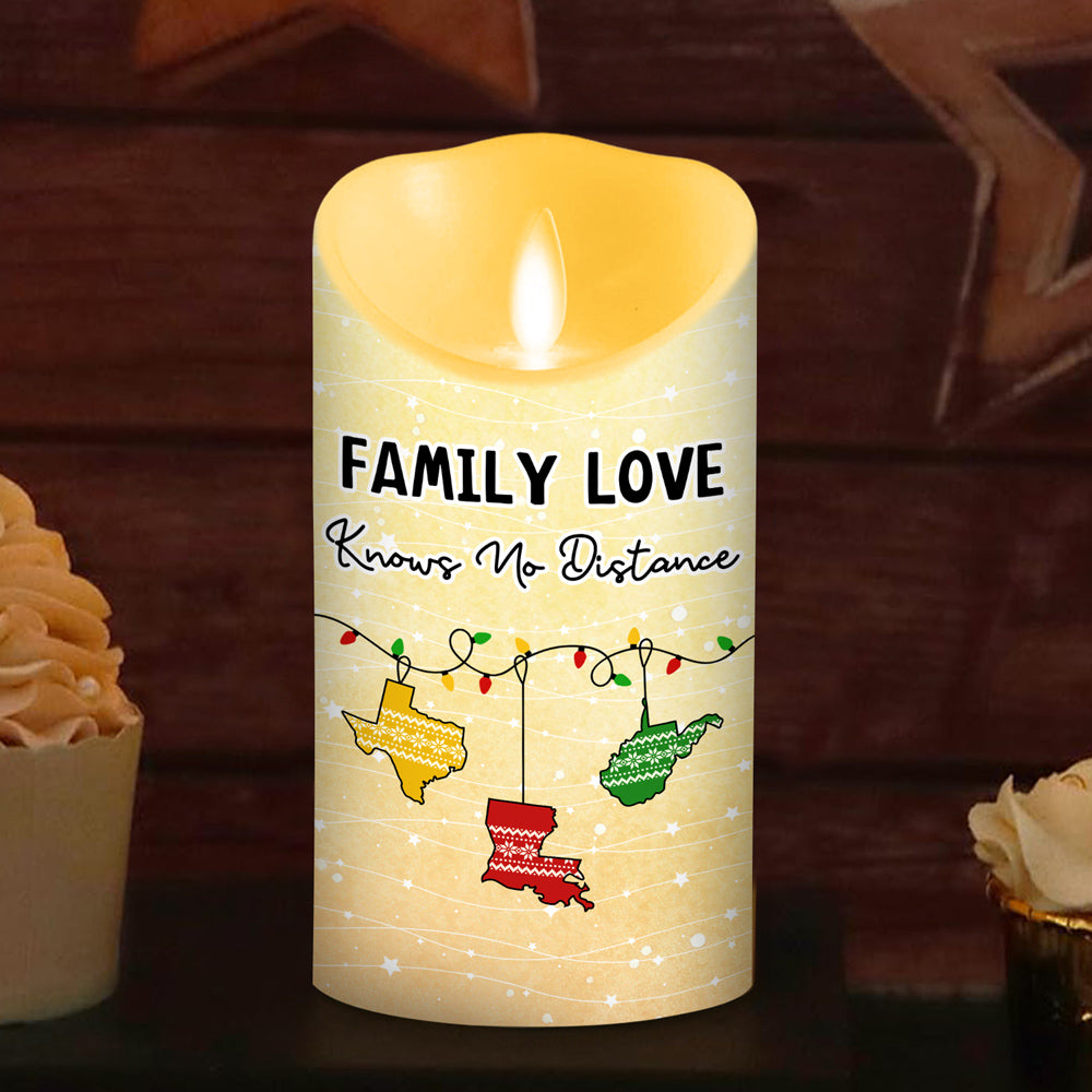 Family Love Knows No Distance personalized LED candle - view 1