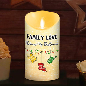 Family Love Knows No Distance personalized LED candle - view 1