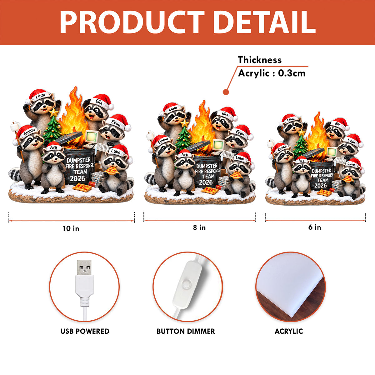 Light box sizes and details