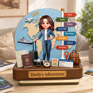Traveling Destination Travel Adventure - Personalized Wooden Plaque