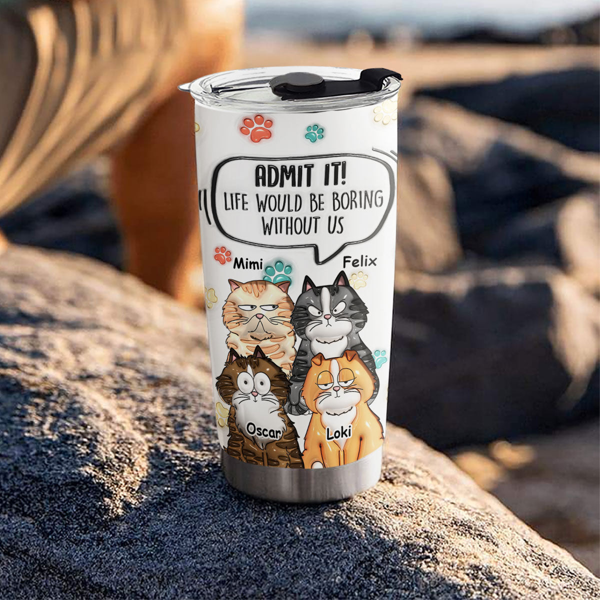 Admit It Cute Cat personalized tumbler - gift idea