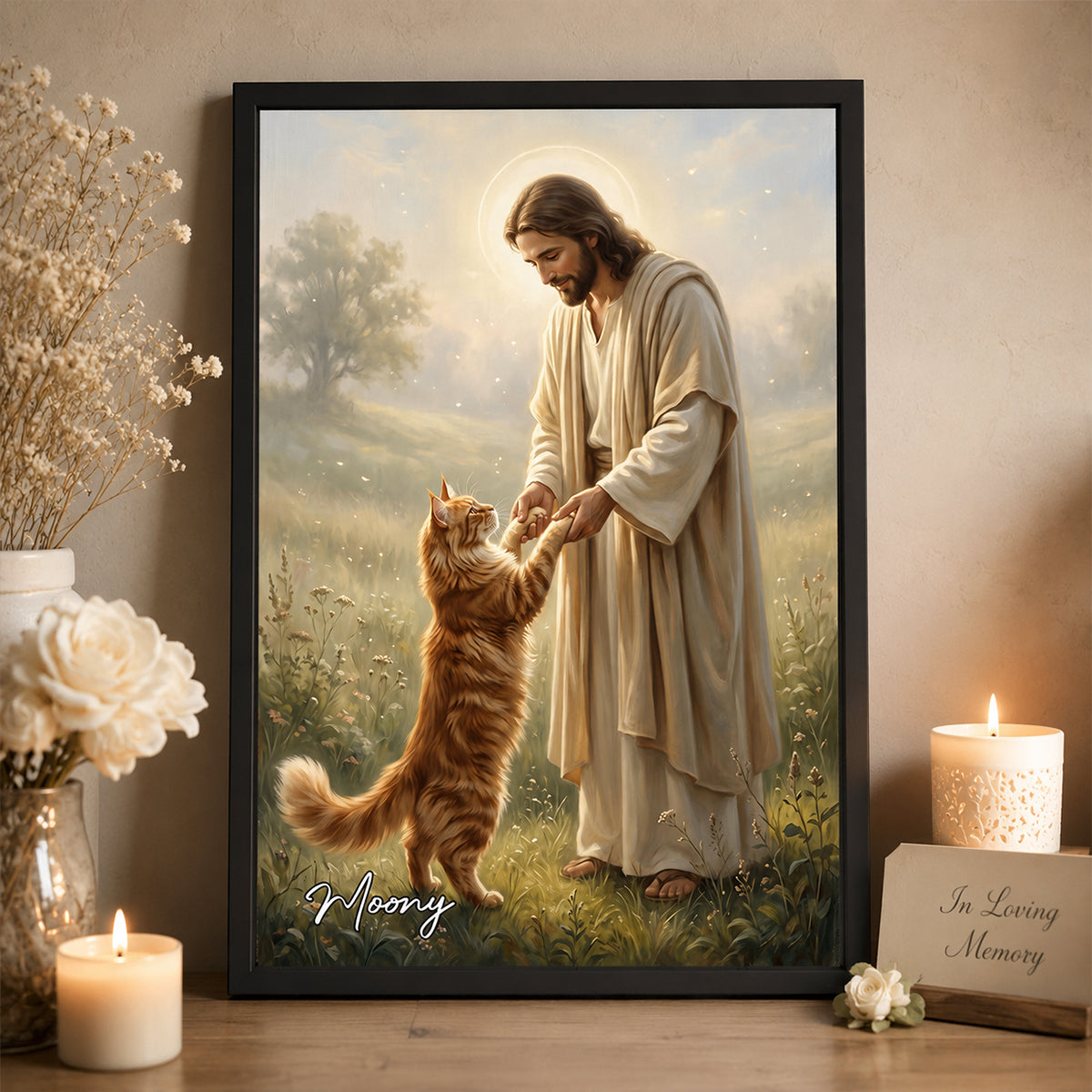 Jesus And Pet Memorial - Personalized Poster