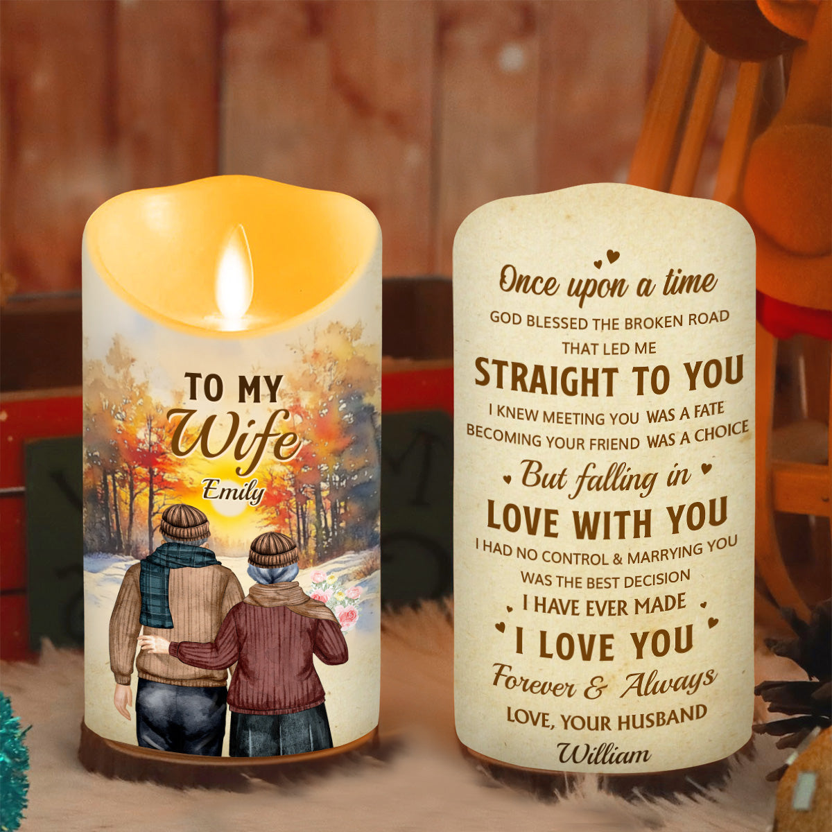 Marrying You Was The Best Decision - Personalized LED Candle