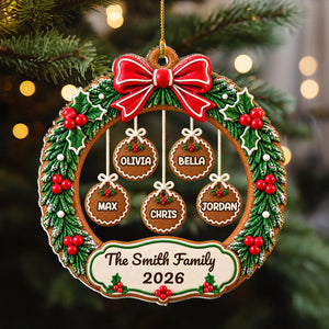 Cookie Family Wreath personalized acrylic ornament