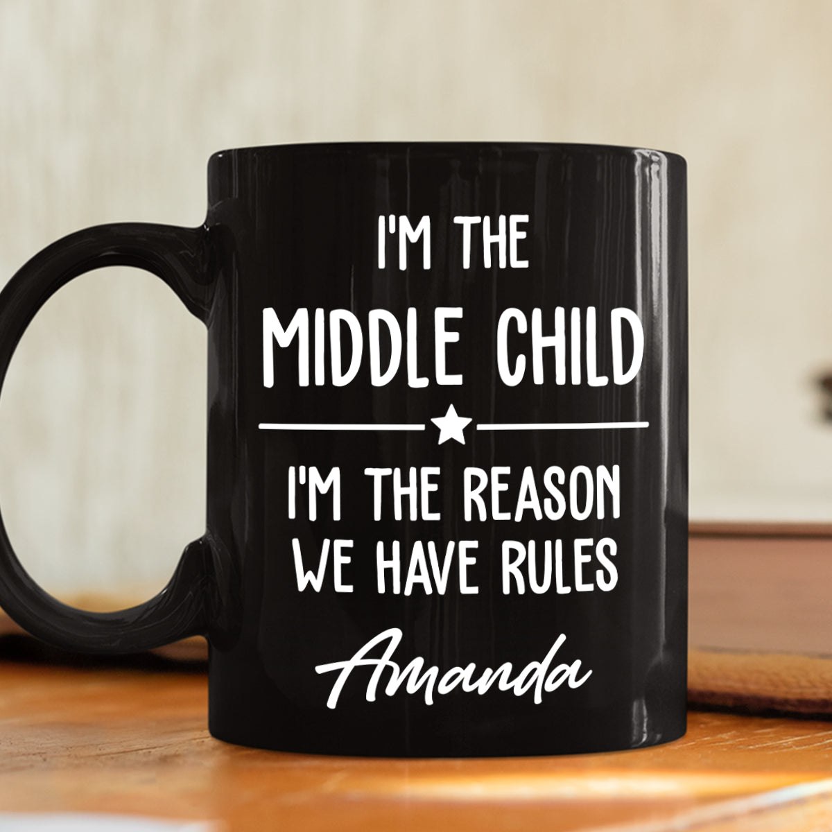 Birth Order Says It All personalized coffee mug