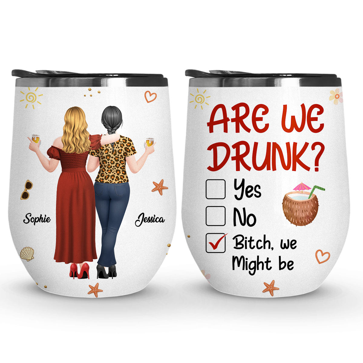 Drinking Besties - Personalized Wine Tumbler