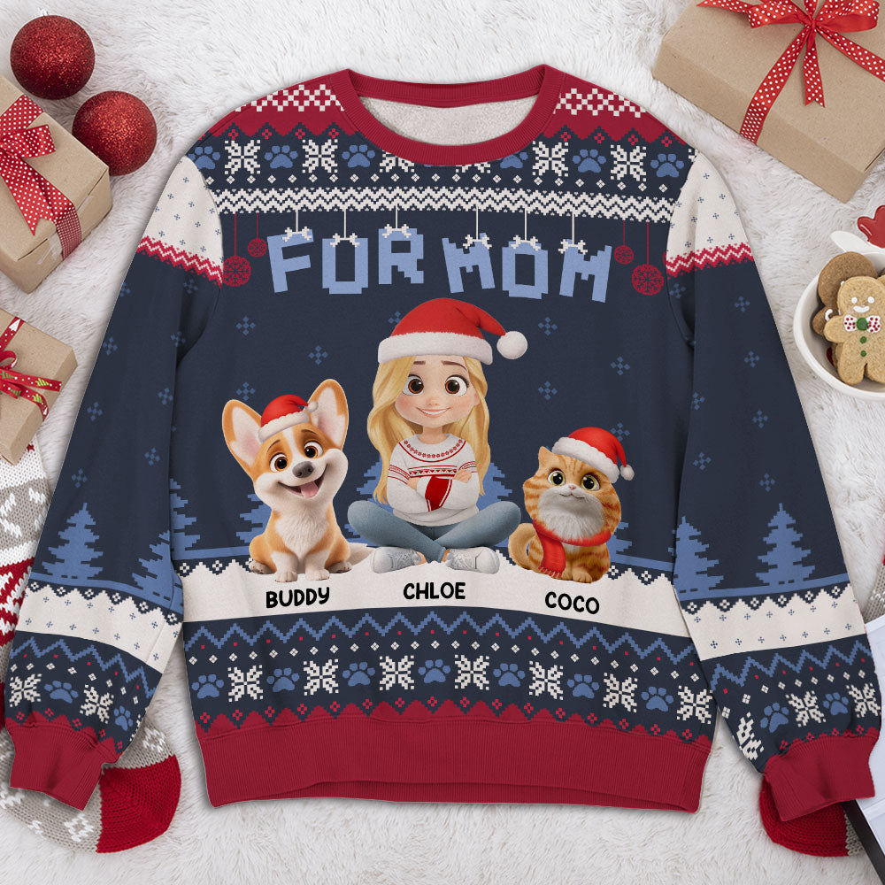 Cozy Time With Fur Babies - Personalized All-Over-Print Sweatshirt