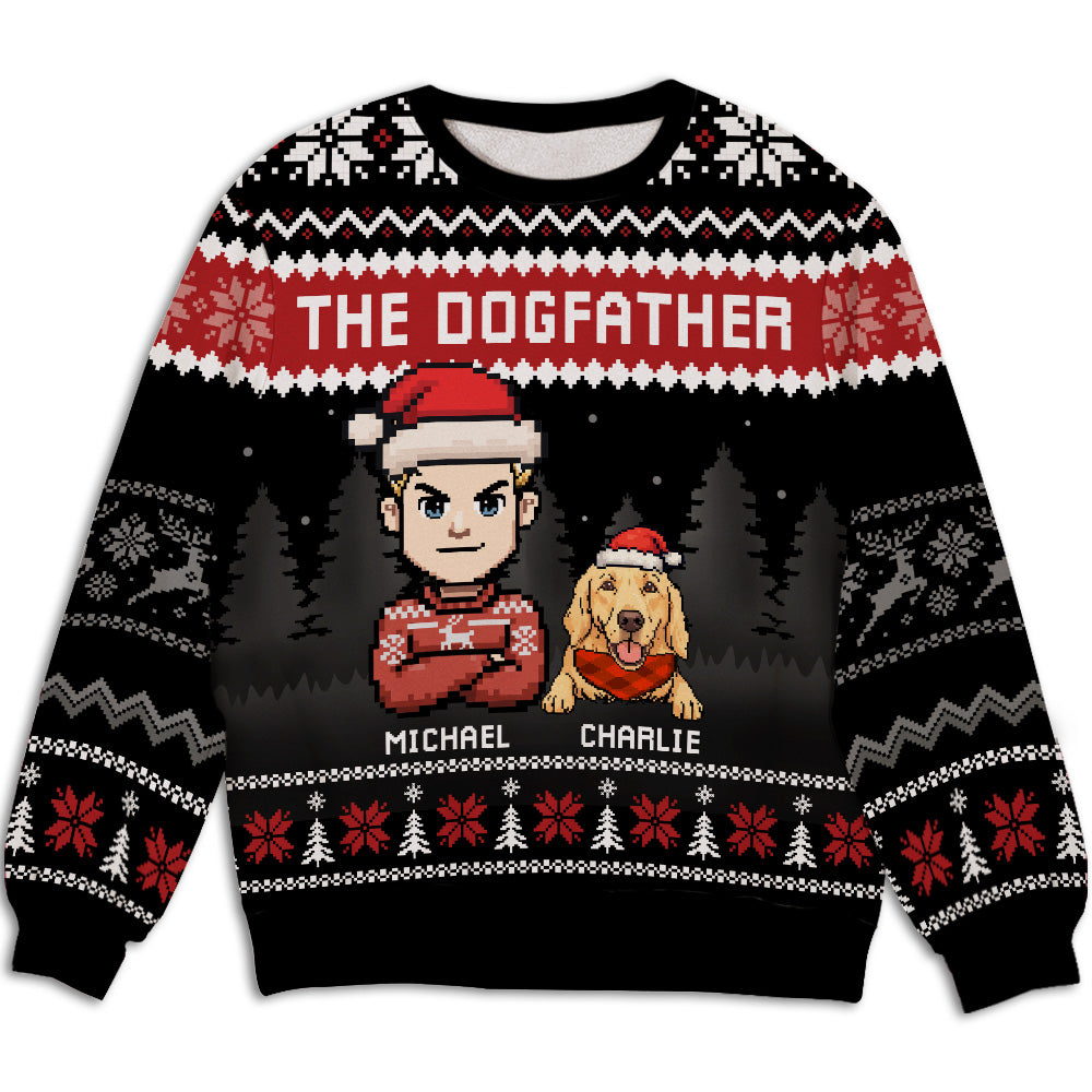 The Dogfather Christmas - Personalized All-Over-Print Sweatshirt