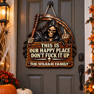 Respect The Vibe Or Leave wood sign on the door