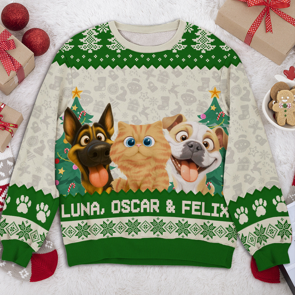Santa Is Coming Fur Ver - Personalized All-Over-Print Sweatshirt