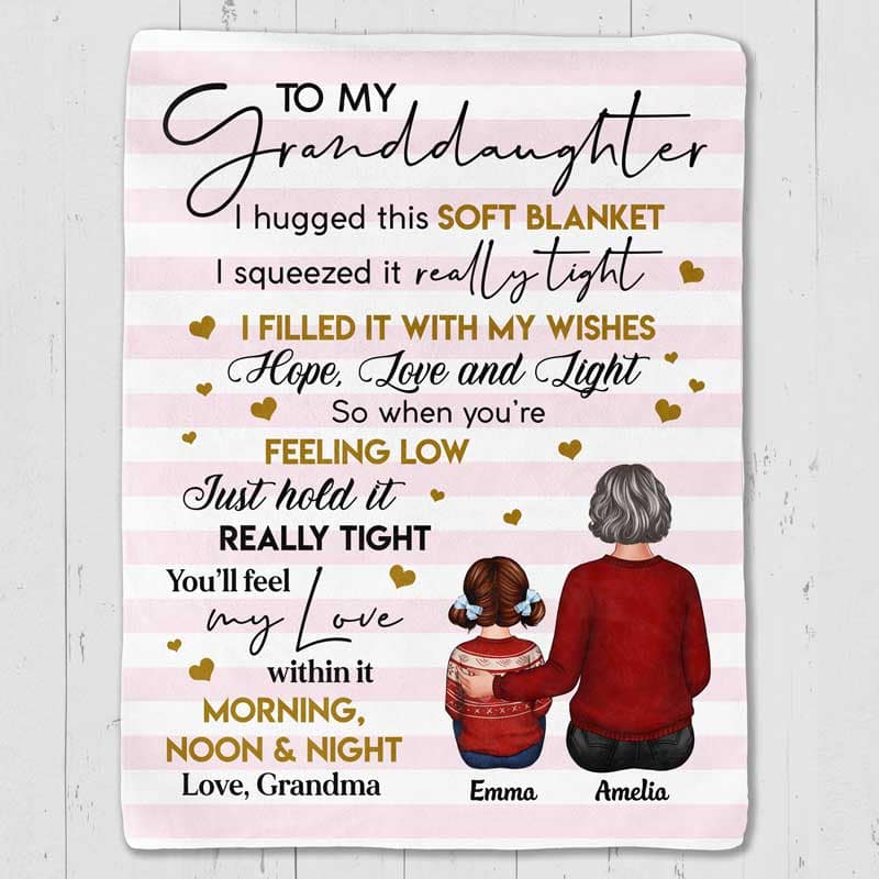 Stripe Pattern To My Granddaughter Grandson - Personalized Fleece Blanket