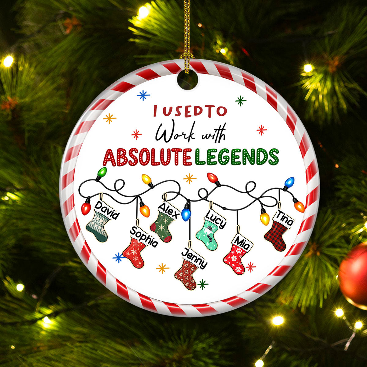I Used To Work With Absolute Legends - Personalized Ceramic Ornament