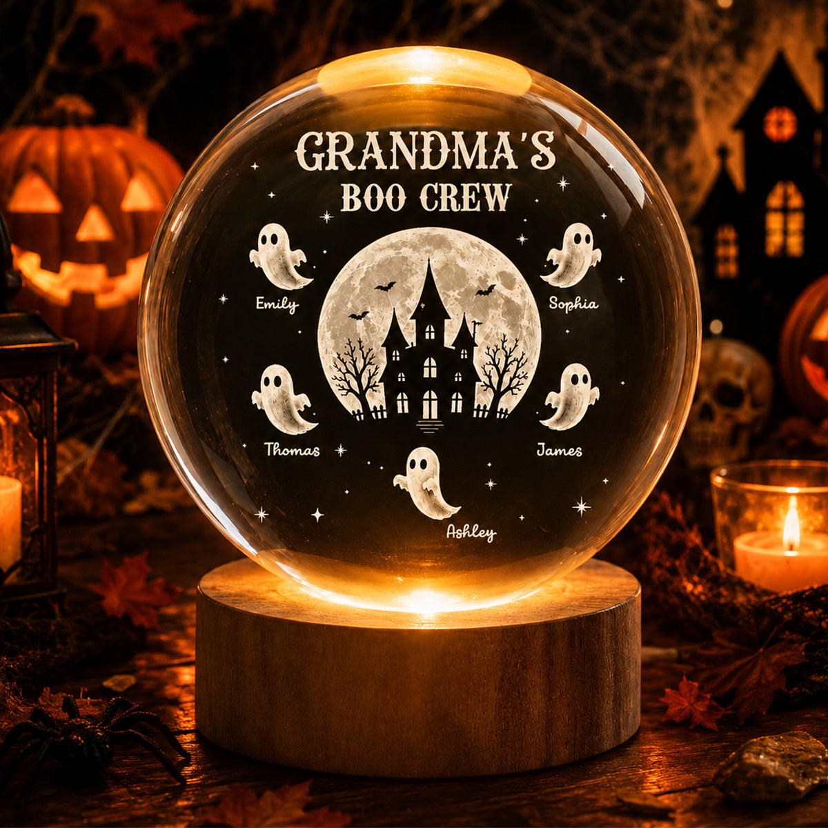 Grandma Boo Crew - Personalized Crystal Ball LED Night Light