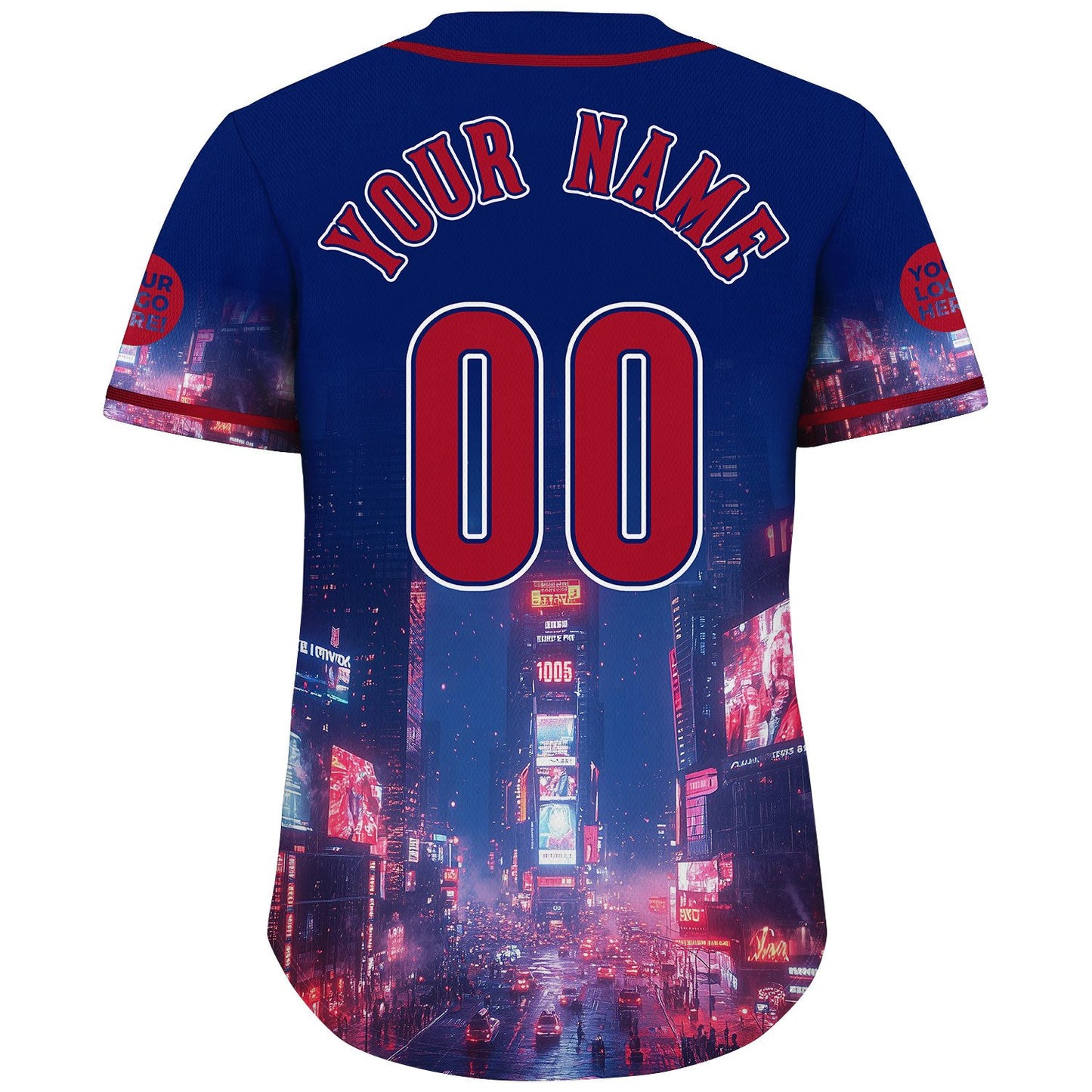Red Navy New York City Time Square Countdown Custom Name Baseball Jerseys For Men & Women