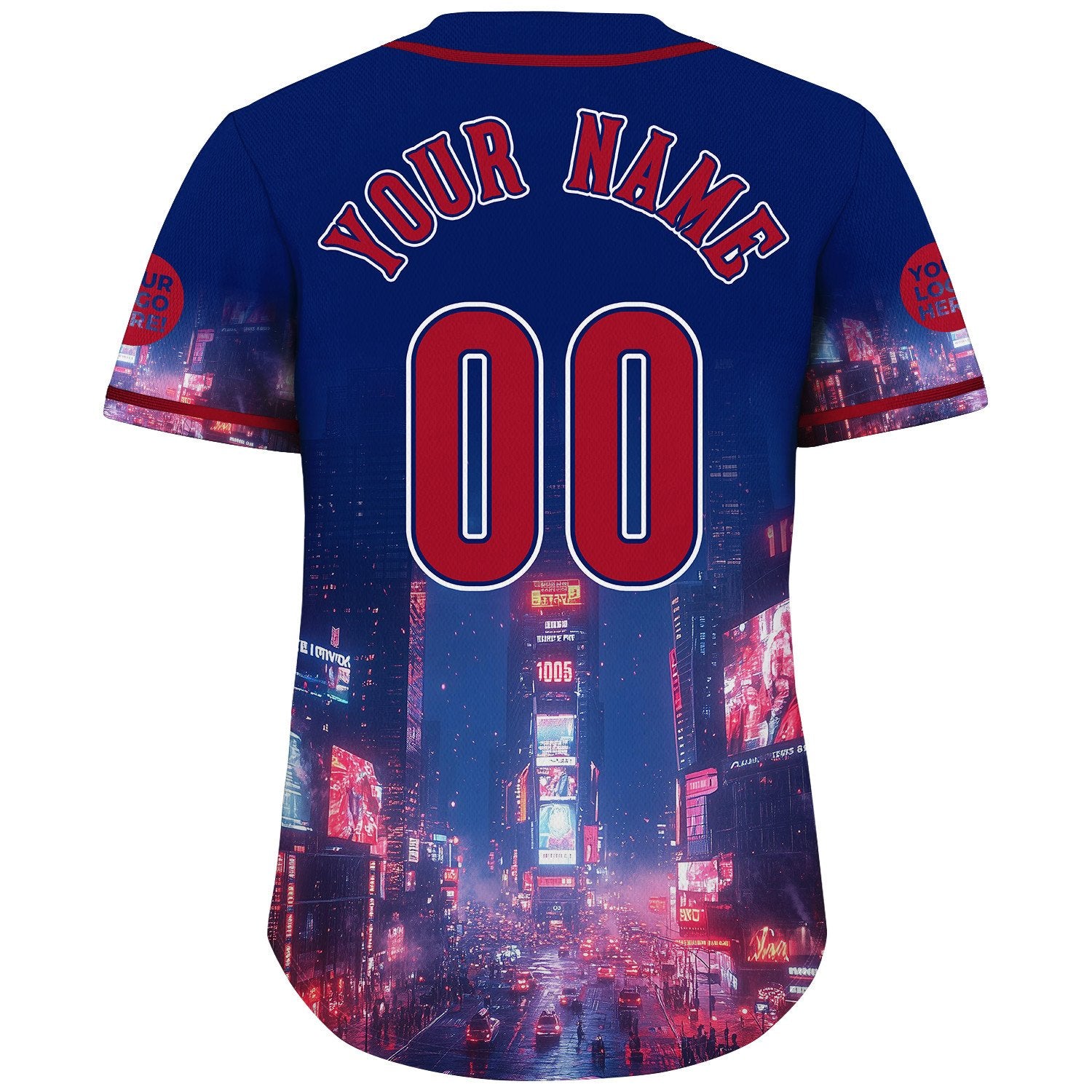 Red Navy New York City Time Square Countdown Custom Name Baseball Jerseys For Men & Women