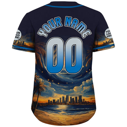 Silver Black Orlando Florida Basket Tornado Galaxy City Night Custom Name Baseball Jerseys For Men & Women