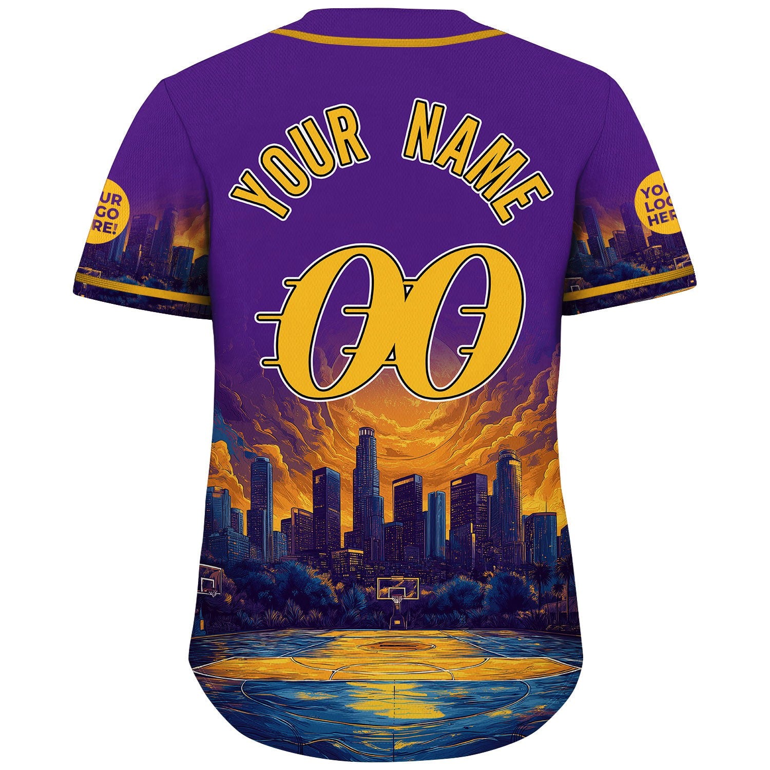Gold Purple Los Angeles California Reflecting Stadium Custom Name Baseball Jerseys For Men & Women