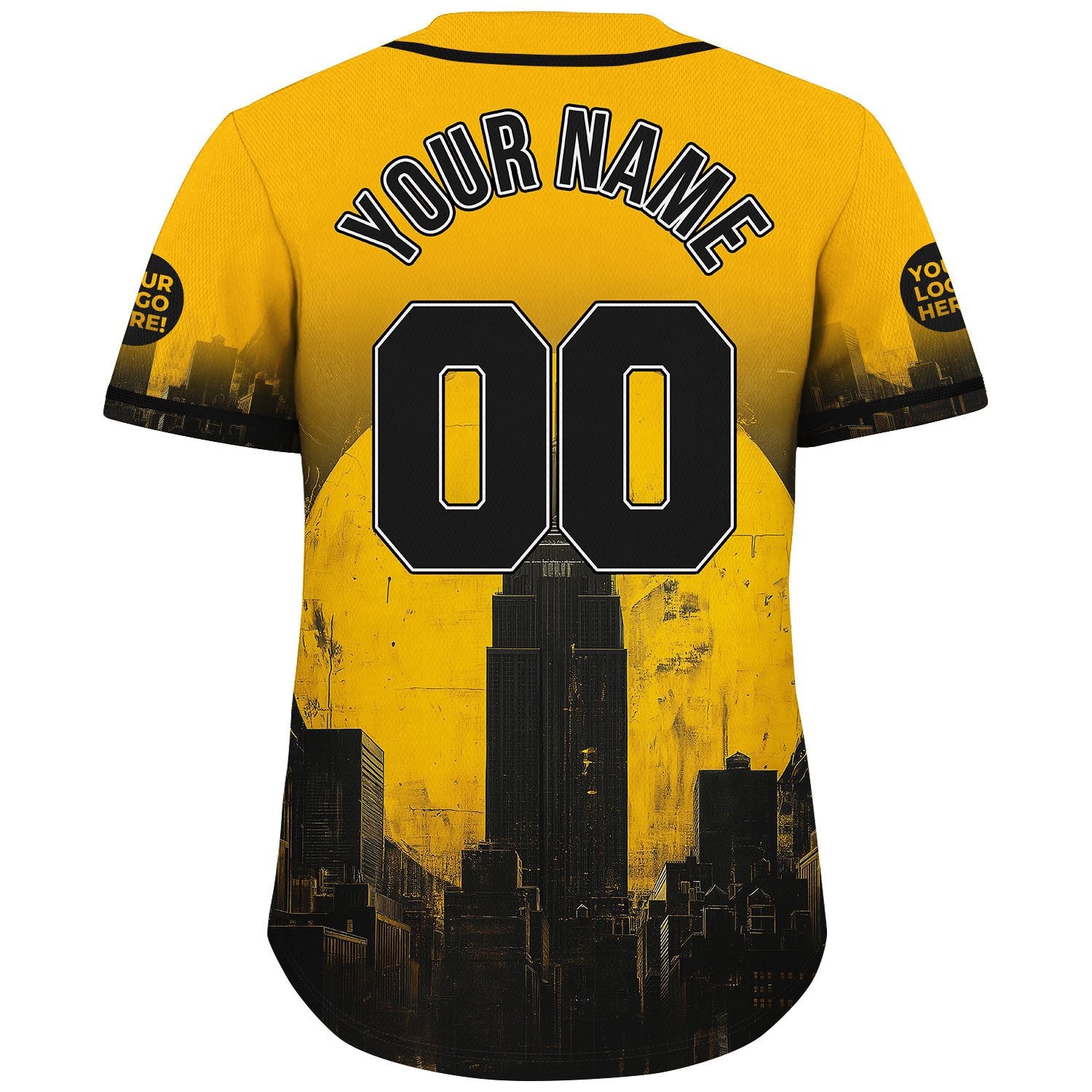 Black Gold Pittsburgh Pennsylvania Gulf Tower Shadow Custom Name Baseball Jerseys For Men & Women
