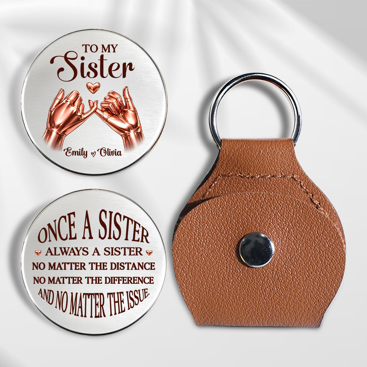 Once A Sister And Always A Sister - Personalized Pocket Hug - Christmas Gift For Sister