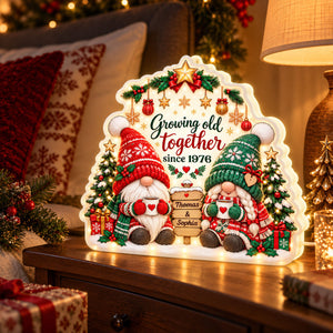 Gnome Couple Growing Old Together Since personalized light box