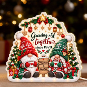Gnome Couple Growing Old Together Since personalized light box