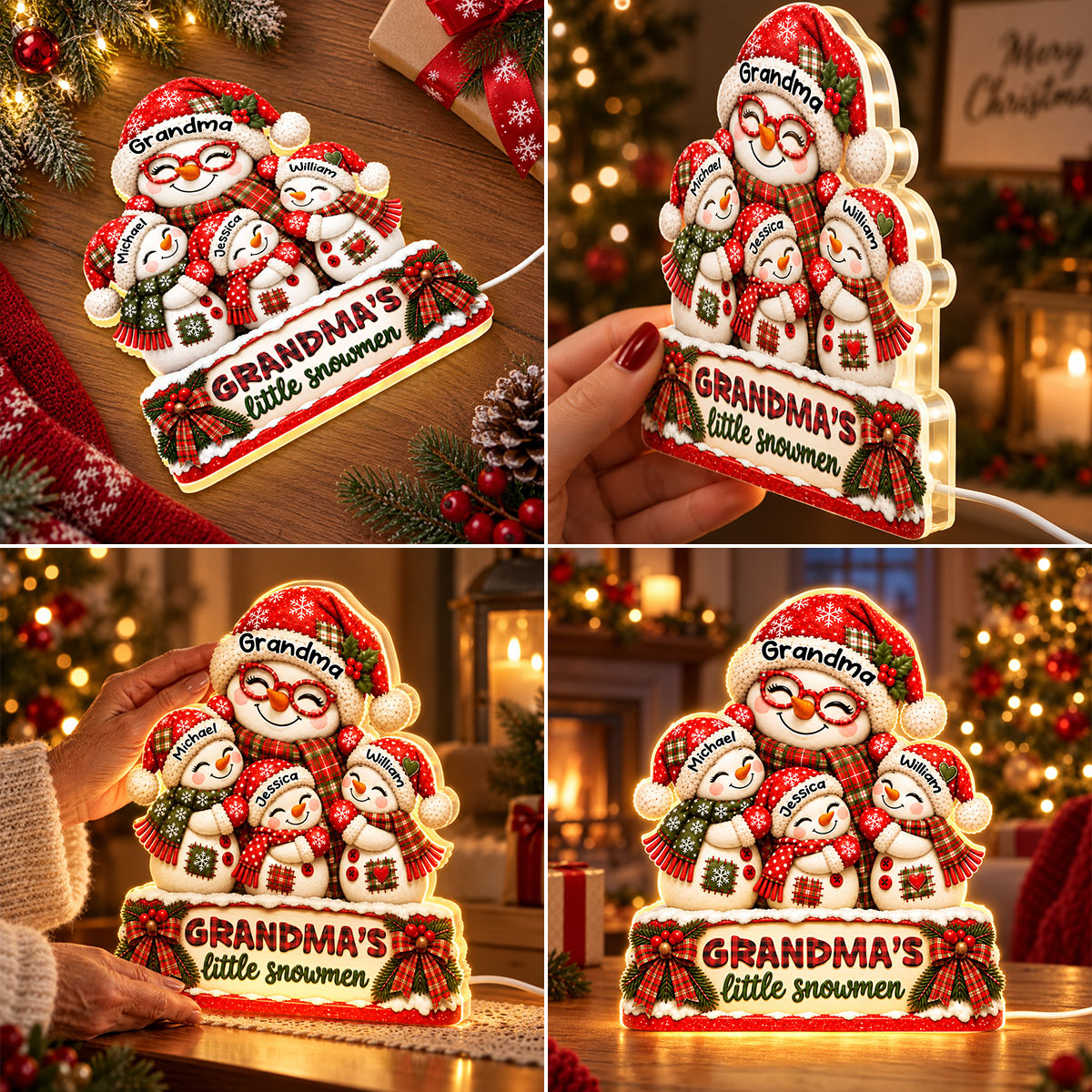 Grandma's Little Snowmen personalized light box