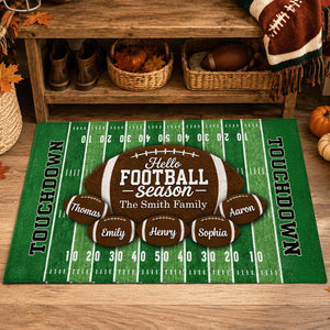 Hello Football Season personalized doormat material
