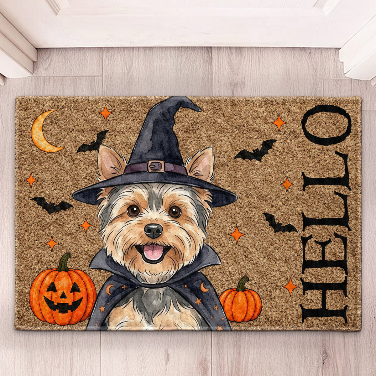 Hello Unwelcome Halloween Custom Pet Portrait - Personalized Doormat