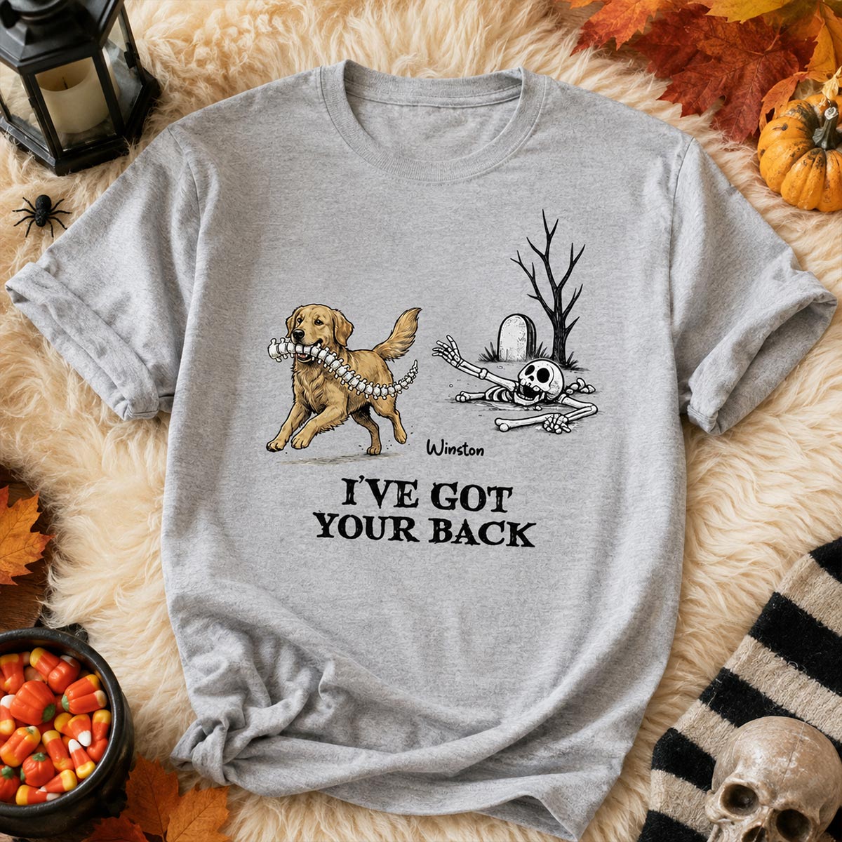 I've Got Your Back Custom Photo Dog Stealing Backbone - Personalized Shirt - Funny Halloween Costume For Dog Lovers