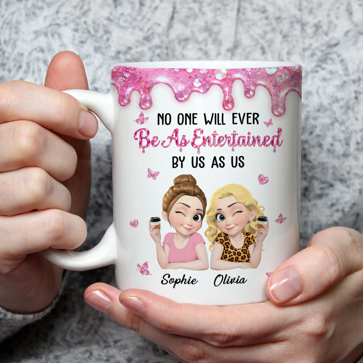 Entertained By Us As Us - Personalized Coffee Mug - Christmas Gift For Sister, Best Friend