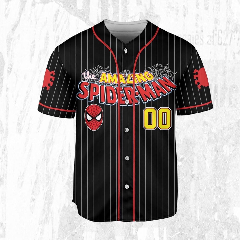 Personalize The Amazing Spider-Man Super Hero, Superhero Jersey Team, Hero Jersey Gift, Spider-Man Baseball Team Outfit