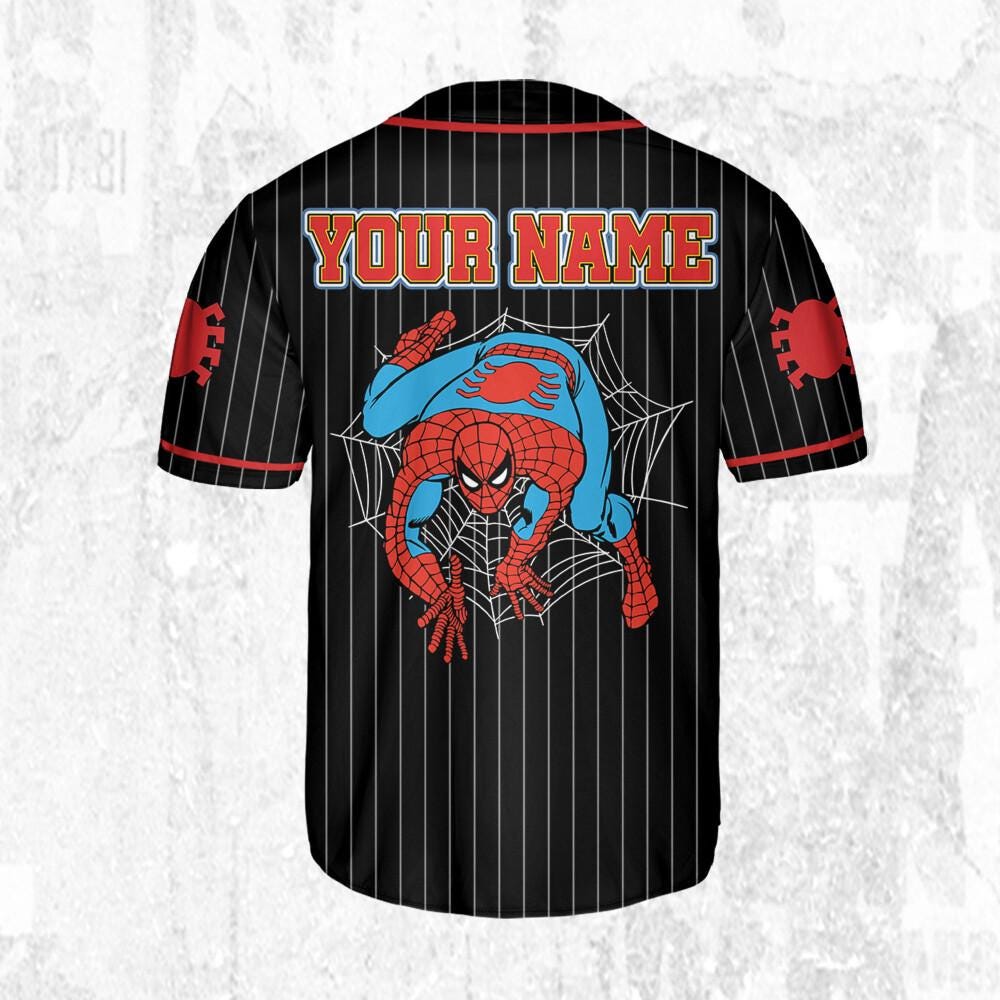 Personalize The Amazing Spider-Man Super Hero, Superhero Jersey Team, Hero Jersey Gift, Spider-Man Baseball Team Outfit