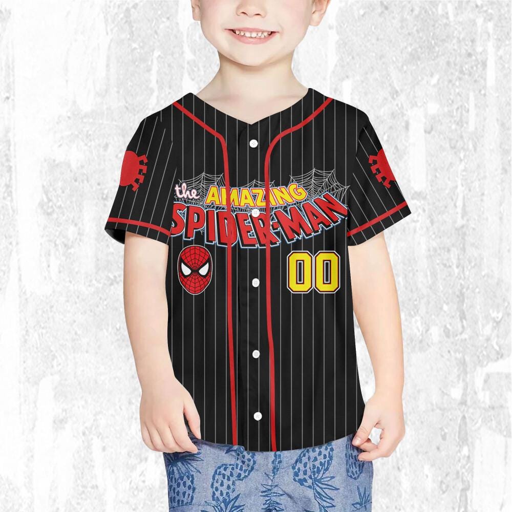 Personalize The Amazing Spider-Man Super Hero, Superhero Jersey Team, Hero Jersey Gift, Spider-Man Baseball Team Outfit