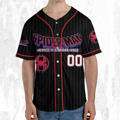 Personalize Spider Man Across The Spider-Verse Hello I'm Miles, Superhero Jersey Team, Spider-Man Baseball Team, Disney Baseball Jersey
