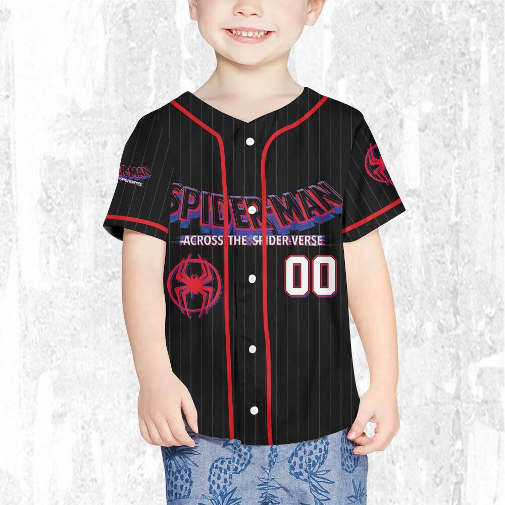 Personalize Spider Man Across The Spider-Verse Hello I'm Miles, Superhero Jersey Team, Spider-Man Baseball Team, Disney Baseball Jersey