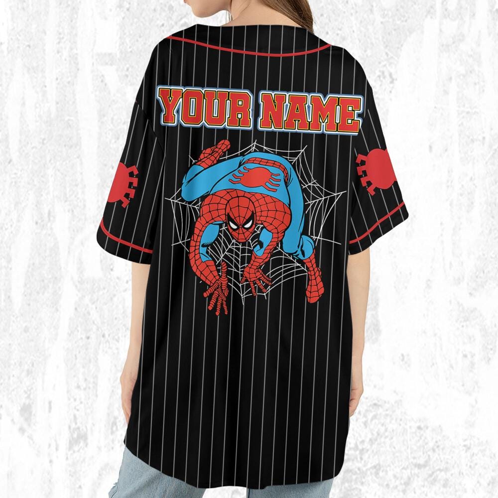 Personalize The Amazing Spider-Man Super Hero, Superhero Jersey Team, Hero Jersey Gift, Spider-Man Baseball Team Outfit