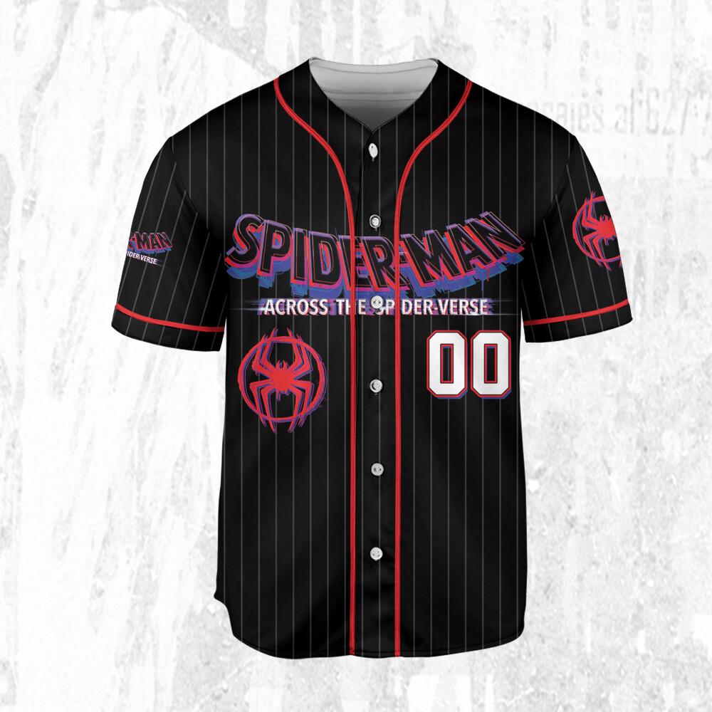 Personalize Spider Man Across The Spider-Verse Hello I'm Miles, Superhero Jersey Team, Spider-Man Baseball Team, Disney Baseball Jersey