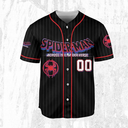 Personalize Spider Man Across The Spider-Verse Hello I'm Miles, Superhero Jersey Team, Spider-Man Baseball Team, Disney Baseball Jersey