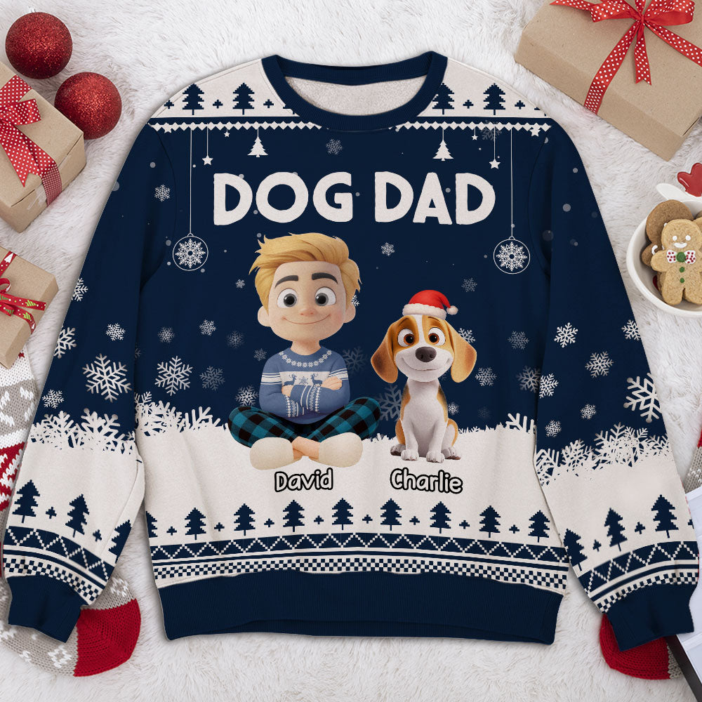 Dog Dad 2025 - Personalized All-Over-Print Sweatshirt
