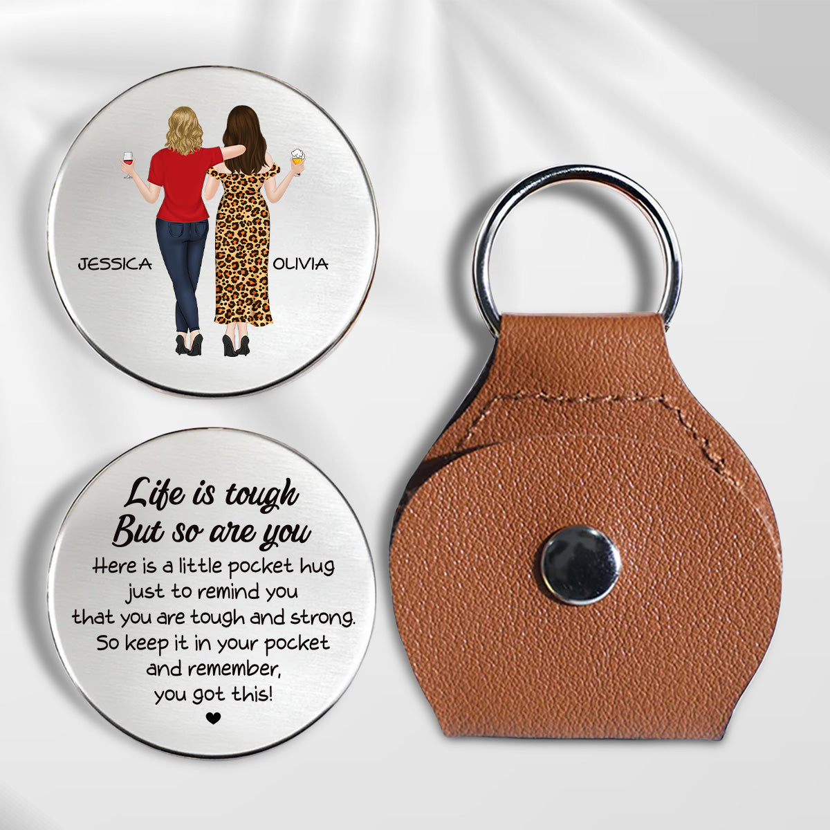 Life Is Tough But So Are You - Personalized Pocket Hug - Christmas Gift For Best Friend