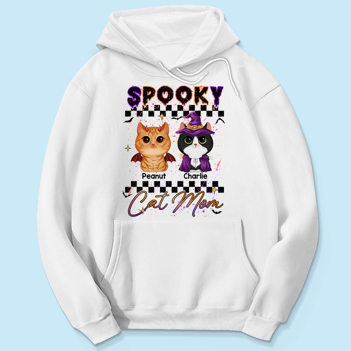 Spooky Cat Mom watercolor cats personalized shirt